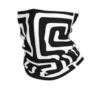 Écharpe Tube Labyrinthe Grec Antique, Design, mystère, créativité, Noir et Blanc étanche à la poussière Bandeau Magique Unisexe Tube Bandeaux pour Course à Pied Moto 26X30cm