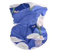Écharpe tube Lys calla safari bleu royal Cache-Col Extérieur 25x50cm