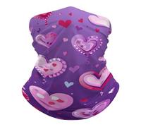 Écharpe Tube Motif d'amour Violet Anti-Solaire Chapeaux Demi-Visage Ultra-Douce Tube Bandeaux pour Jogging Cyclisme 26X30cm