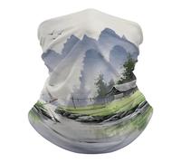 Écharpe Tube Peinture de Paysage Anti-UV Protection du Visage Respirant Tube Bandeaux pour Ski Moto 26X30cm