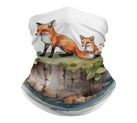 Écharpe Tube Renard dessiné à la Main Respirant Décoration faciale Élastique Gaiter pour Ski Randonnée 26X30cm