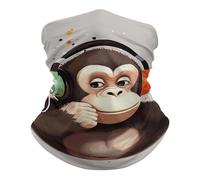 Écharpe Tube Singe Musical Multi-Usage Écharpe Demi-Visage Unisexe Bandana pour Moto Randonnée 26X30cm