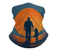 Écharpe Tube Un Père Portant Son Enfant sur Son Dos Bande De Cheveux Étanche À La Poussière Élastique Bandana pour Homme Moto Randonnée 25X50Cm