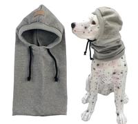 Écharpe tubulaire et bonnet d'hiver pour chien - Cache-oreilles anti-bruit pour soulager l'anxiété - Capuche en tricot réglable pour temps froid, toilettage du pelage, feux d'artifice et promenades