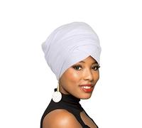 Écharpe turban longue africaine pour cheveux bohème, Z-blanc, taille unique