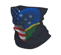 Écharpe USA Solomon Islanders Friendship Flag Heart White Balaclava Durable Cache Cou Respirant Couvre-Chef pour Homme Femme Randonnée Jogging 25X50CM
