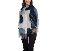 Écharpe Vagues Rayées Abstraites, Écharpe Châle Doux Léger Grande Et Confortable Multi-Usages, Longue Foulards Pour Femmes Et Hommes En Automne Hiver Printemps 1 Pièce