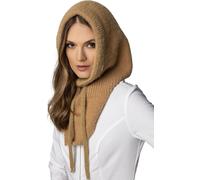 Echarpe Vivisence Bonnet à capuche Echarpe cagoule pour femme Combinaison d'un bonnet élégant et d'une écharpe avec cordon réglable en fil doux et chaud Hiver Automne 7097, couleur caramel, taille uni