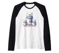 Écharpes Assorties pour Famille d'ours Polaires Mignons Manche Raglan