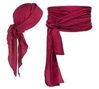 Écharpes Bandeaux Cancer Turban Imprimé Casual Headwear Loose Femmes Cap Baseball Casquettes Swat Bandeau, Rouge, Taille unique