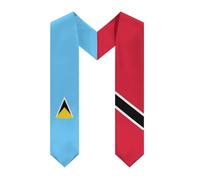 Écharpes, châles et écharpes à col en V aux couleurs des drapeaux de Sainte-Lucie, Trinité-et-Tobago, pour célébrer la remise des diplômes des étudiants.