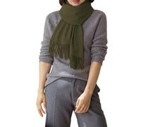Écharpes de couleur unie pour femme pour l'automne et l'hiver avec une sensation polyvalente comme des glands, chaud et adapté comme cache-cou compatible avec l'écharpe Mackintosh, Vert noir, taille