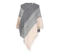 Echarpes Femme- ÉCharpe Poncho Rayé pour avec Pompons ChâLe Tricoté à Franges Pashmina Pull Cape Cadeau pour