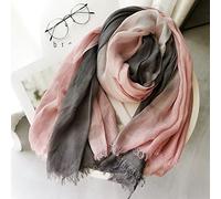 ARTQ Echarpes Femmeprintemps Mode Coton Lin Dames Foulards en Soie Châles Châles Rose Clair Gris Dégradé Couleur Assortie Foulards Doux Chaud Mode Atmosphère Élégante Cadeaux pour Maman Cadeaux Po