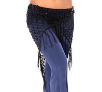 Écharpes Hanche Danse Ventre,Foulard Danse Ventre Accessoires de danse du ventre vert / or / d'argent Belly Shining Crochet Ceinture Sequins Hand Foulard Tassel enveloppements for le mouchoir du ventr
