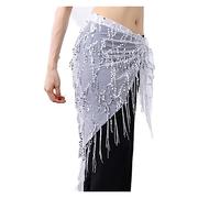 Écharpes Hanche Danse Ventre,Foulard Danse Ventre Danse du ventre Triangle à paillettes Triangle à la maquette Chaîne de la chaîne de la chaîne TASSEL HANPS serviette de la serviette de la serviette d