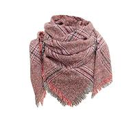 Echarpes Homme,Plaid Couverture Épais Hiver Écharpe Tartan Chunky Wrap Surdimensionné Châle Cape Foulards (Watermelon Red, One Size)