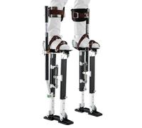 Échasses de Plaquiste Réglables 485-790 mm Capacité Charge 103 kg en Alliage d'Aluminium Noir Pieds Antidérapants