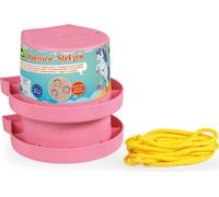 Echasses fer à cheval LENA en rose avec cordelette jaune incluse