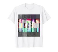 Échec de Chargement Dark Glitch Art Abstrait Grille Esthétique T-Shirt Graphique avec Valeur, Homme, Blanc, XL