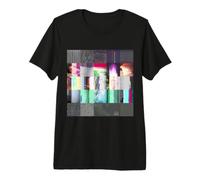 Échec de Chargement Dark Glitch Art Abstrait Grille Esthétique T-Shirt Haut de Gamme