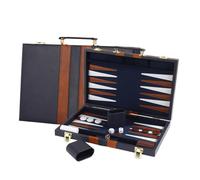 echec échecs Jeu Grand Jeu de Backgammon for Adultes et Enfants. Jeu de société Classique for 2 Joueurs. Étui en Cuir PU de qualité. Voyage(Blauw,11inch)