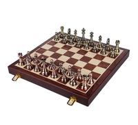 echec échecs Jeu Jeu d'échecs de Luxe en métal, Grand Format, for Adultes. Plateau d'échecs Pliable en Bois Unique, Jouet éducatif for Enfants et Adultes. Voyage