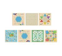 echec échecs Jeu Jeu d'échecs interactif Multifonction en Bois, développe la logique et l'imagination. Jouet Amusant for Les Voyages en Famille. Voyage(7-in-1)