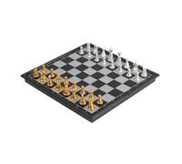 echec échecs Jeu Jeu d'échecs magnétique Pliable, Jeu de société Portable et éducatif for Adultes et Enfants, Cadeau for Hommes et Femmes, 20 x 20 x 2 cm Voyage(Gold Silver)