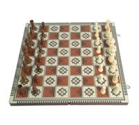 Echecs 3 in 1 Beautiful Handcrafted Wooden Chess Set with Wooden International Board and Handcrafted Chess Pieces Gift Idea Products échecs(Rot,29cm)