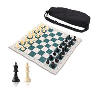 Échecs, 34 x 34 cm/13,4 x 13,4 Pouces Jeu d'Échecs Voyage Jeu d'échecs Pliable Portable Jeu d'échecs Tournoi PVC Rollable pour Partie d'échecs, Voyage, Fête