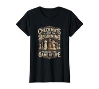 Échecs Checkmate est Juste Le maître débutant Le Jeu de T-Shirt Graphique avec Valeur, Femme, Noir, M