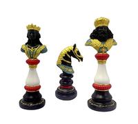 Échecs décoratifs Trio royal - Figurines en résine de roi, reine et chevalier Chess Set, idéales pour une exposition à la maison ou comme pièce de collection (B)
