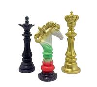 Échecs décoratifs Trio royal - Figurines en résine de roi, reine et chevalier Chess Set, idéales pour une exposition à la maison ou comme pièce de collection (E)