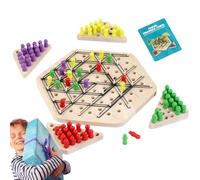 Échecs en chaîne - Matériau en caoutchouc durable | Jeu d'exercices d'interaction familiale | Jeu de bureau Triangle Chess pour 2 à 4 joueurs | Améliore les compétences de pensée critique | Parfait po