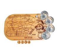 Échecs en Coupe De Vin - Base De Planche À Boire en Bois, Disposition des Échecs À L'alcool, Plate-Forme De Jeu en Bois | Ensemble De Table De Stratégie Volante, Loisirs Sociaux Interactifs, pour Les