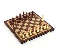 Echecs Grand Jeu d'échecs de Luxe en Bois, Parfait for Les Adultes et Les débutants. Jeux de société au Design Pliable Unique avec 2 Reines. échecs(34 * 34cm)