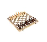 Échecs International, Backgammon échecs en Bois Pliable 3 en 1, échecs en Bois, Plateau et pièces Pliables, aiguiser l' Entre Parents et