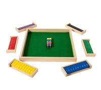 Echecs Jeu de dés Shut The Box for Adultes et Enfants, Classique, Plateau en Bois, Jeux de mathématiques for Salle de Classe, Maison, fête ou pub, 2 à 6 Joueurs échecs(Colored)