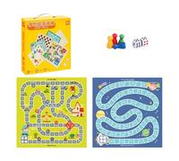 Échecs Jeu de société 2 en 1, échiquier Double Face, développe la pensée logique for Les Jeux de société en Famille, boîte de Rangement en Bois ABS Durable Jeux de société(Color B)