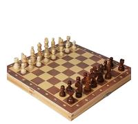 échecs Jeu de société Classique en Bois 3 en 1: échecs, Dames, Backgammon, for Les Voyages en Famille. Jeu de société Pliable en Bois for Enfants et Adultes. magnetique(29 * 29cm)