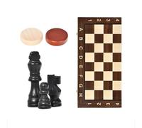 Échecs Jeu de société Pliable 3 en 1 en Bois, échecs, Dames, Backgammon, for Adultes et Enfants, idéal for Les Voyages et Le Rangement en Famille. Jeux de société(Large B)
