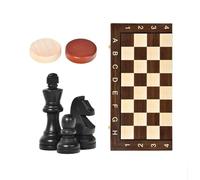 échecs Jeu de société Pliable 3 en 1 en Bois, échecs, Dames, Backgammon, for Adultes et Enfants, idéal for Les Voyages et Le Rangement en Famille. magnetique(Large A)