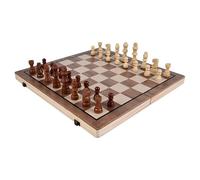 Échecs Jeu d'échecs 2 en 1 en Bois avec Instructions, Pliable for Tournois, Professionnel, débutant, Non magnétique Jeux de société