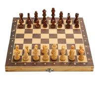 Echecs Jeu d'échecs magnétique Pliable en Bois avec 2 Reines, Plateau de Jeu intérieur for Le Rangement, for Adultes, Enfants et débutants, Grand échiquier échecs(39 * 39cm)