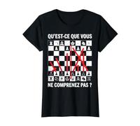 Échecs Joueur d'échecs échiquier ne comprenez Chess Drôle T-Shirt Graphique avec Valeur, Femme, Noir, L