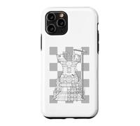 Échecs Joueur Rook Construction Construction Défense Checkerboard Coque pour iPhone 11 Pro