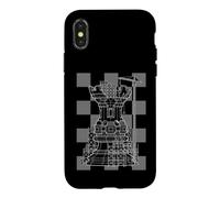 Échecs Joueur Rook Construction Construction Défense Checkerboard Coque pour iPhone X/XS