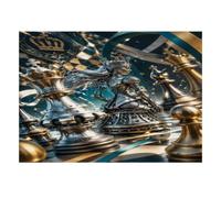 Échecs Reine Métal 1000pcs Mini Puzzle Pour Adultes Difficile | 52x38cm Carton Décor Salon Structure Durable Cadeau Anniversaire Soulagement Du Stress