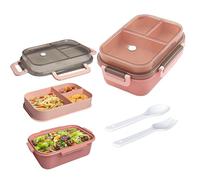 Echehi Echei Boite Repas Compartiment, Lunch Box Intégrées à 2 Couches, Bento Lunch Box Anti-fuite avec Couverts pour le Travail, L'école, Pique-nique